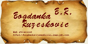 Bogdanka Ružesković vizit kartica